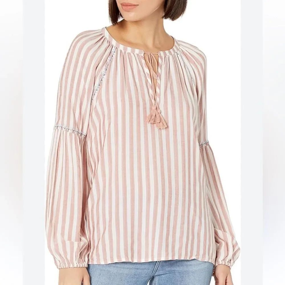 Paige Jovannie Blouse Pink White Boho Women’s XS